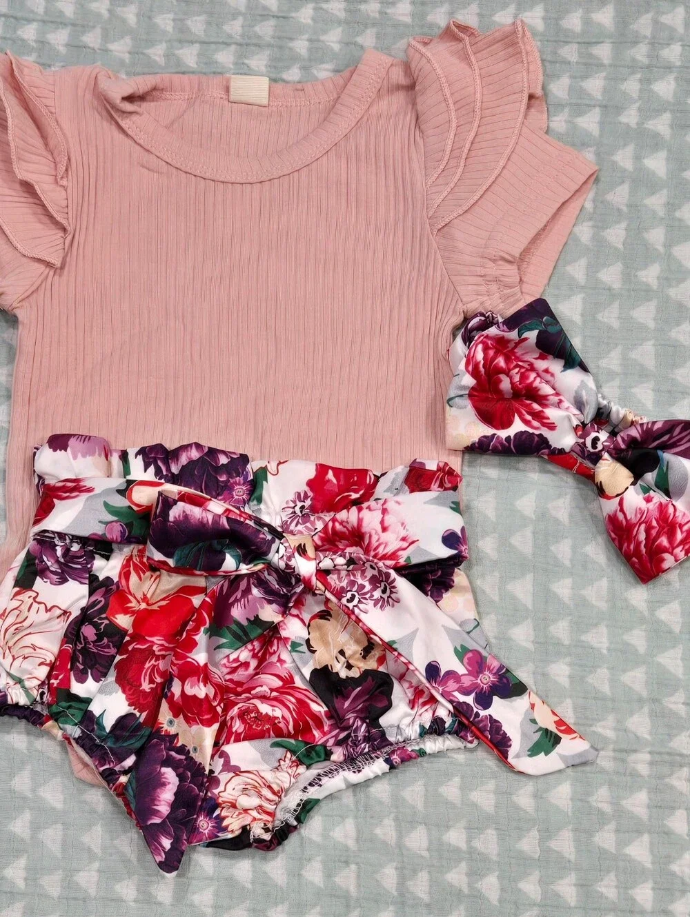 Baby Floral Bloomer Set - 3-6M